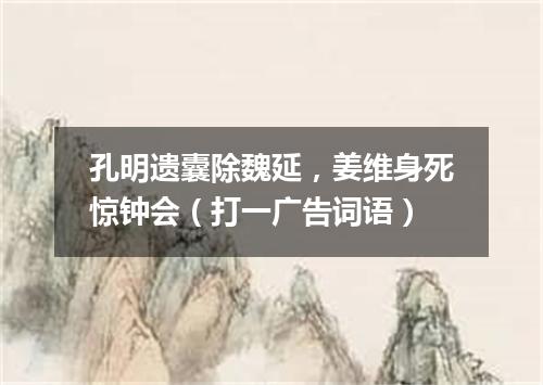 孔明遗囊除魏延，姜维身死惊钟会（打一广告词语）