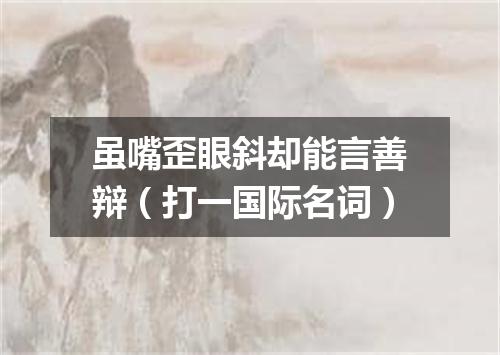 虽嘴歪眼斜却能言善辩（打一国际名词）