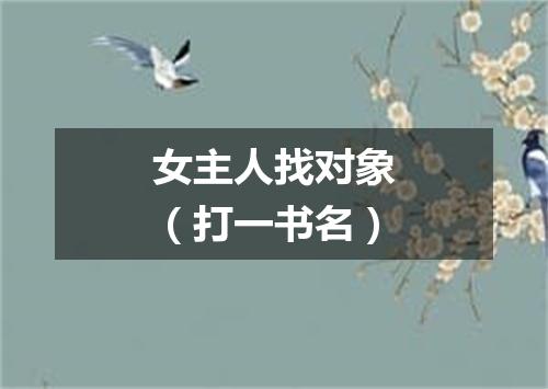 女主人找对象（打一书名）