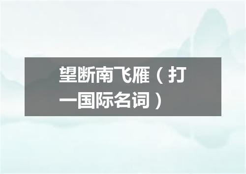 望断南飞雁（打一国际名词）