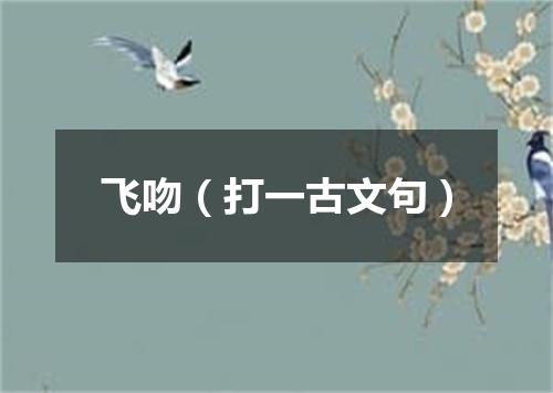 飞吻（打一古文句）