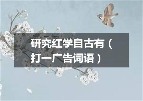 研究红学自古有（打一广告词语）