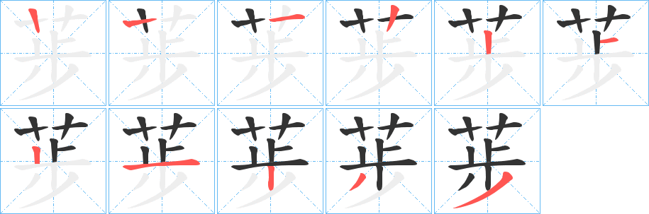 荹的笔画顺序字笔顺的正确写法图