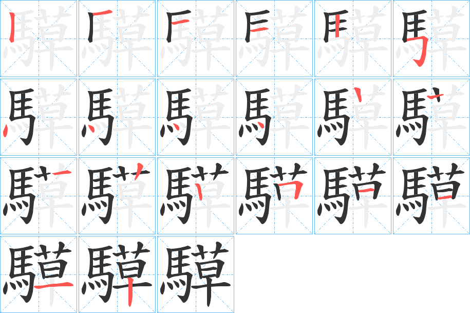 騲的笔画顺序字笔顺的正确写法图