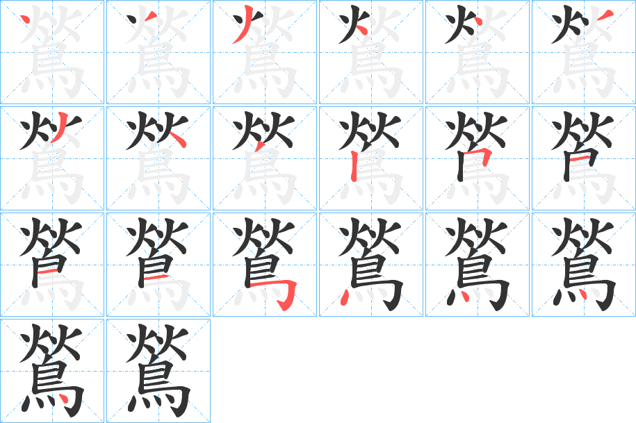 鶑的笔画顺序字笔顺的正确写法图